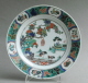 A richly-decorated Chinese famille verte plate, Kangxi