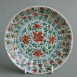 A Chinese famille verte, or Kangxi wucai, saucer with an attractive underglaze blue hare mark