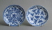 Two finely-potted Chinese saucers with underglaze blue decoration, and dating from the Kangxi period