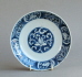 A late Ming blue and white dish with lotus design, Tianqi